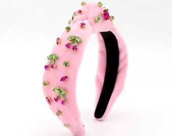 Cherries Knotted Headband: Girls' Embellished School Hair Accessory