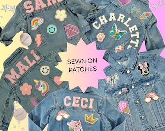 Custom Toddler Jacket, Girls Custom Name Jacket, Personalized Denim Jacket for Toddler, Girls Patch Jean Jacket, Girls Custom Denim Jacket