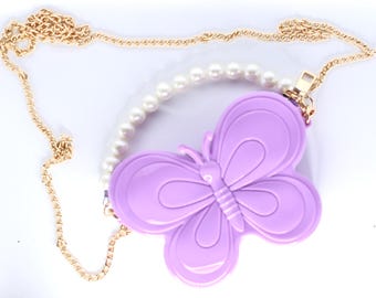 Butterfly Crossbody Bag: Girls' Mini Jelly Handbag with Chain