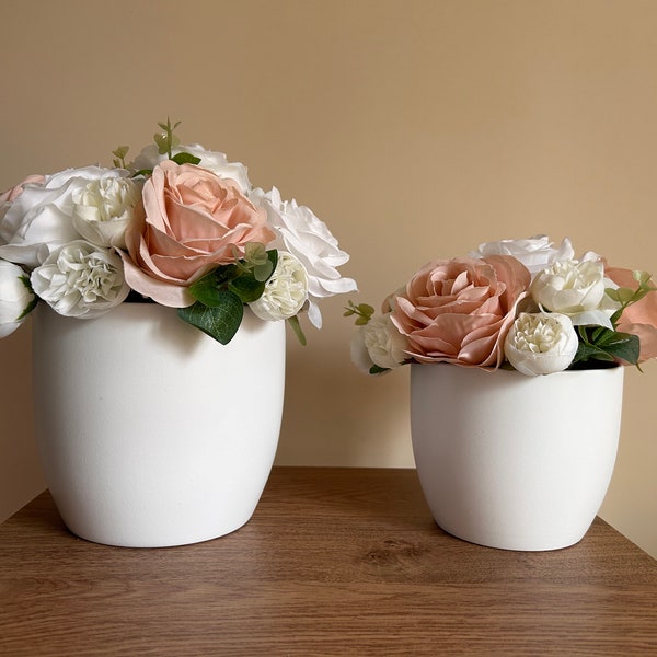 Artificial ceramic floral arrangement gift, table centre piece, baby shower, wedding, flower gift