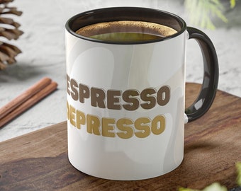 More Espresso, Less Depresso - Colorful Mugs, 11oz