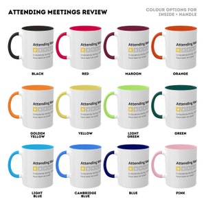 Attending Meetings Review Colorful Mugs, 11oz zdjęcie 5