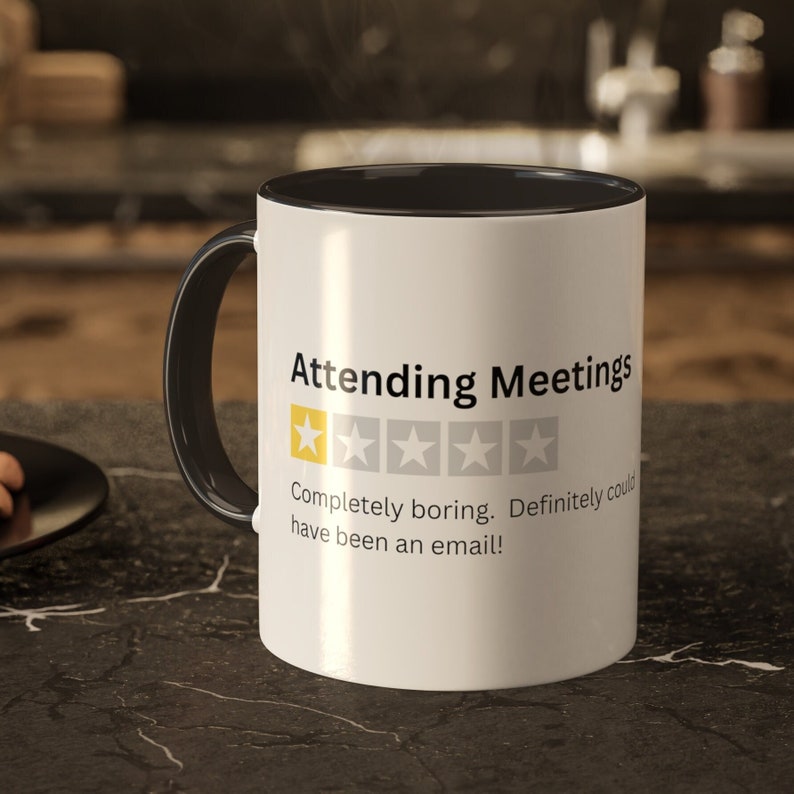 Attending Meetings Review Colorful Mugs, 11oz zdjęcie 1