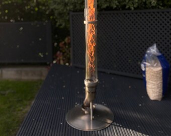 Stainless Steel Patio Heater - Wood Pellet Fired & Sustainably Built