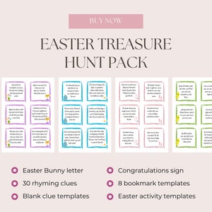 EASTER TREASURE HUNT: Easter Egg Hunt, Easter Printable, Easter Hunt Personalised Digital Download, Activities for Kids, Bunny Letter