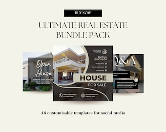 REAL ESTATE INSTAGRAM templates: Canva templates, Luxury Real Estate, Editable, Real Estate Bundle, Realtor Canva, Real Estate Social Bundle