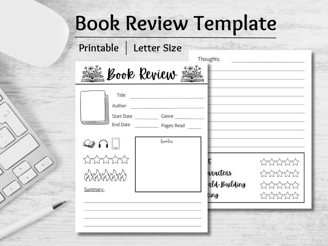 Book Review Template Sheet, Book Organization PDF, Printable Reading ...