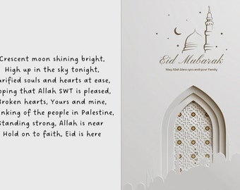 Eid Mubarak Card with Poem