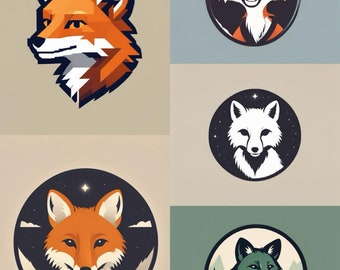 Pack de cinq logos Fox (logos d'animaux)