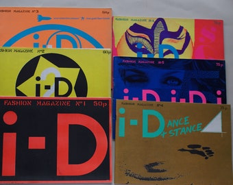 i-D Magazines 1-2-3-4-5-6 Vintage 1980's in near mint condition