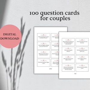 Afdrukbare kaarten voor stellen, liefde, vriendschap, intimiteit en diepe gesprekken