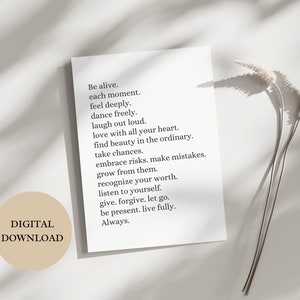 Cartão imprimível | Download digital instantâneo | Imprima em casa | Cartão mínimo | Palavras encorajadoras | PDF 5x7 pol.