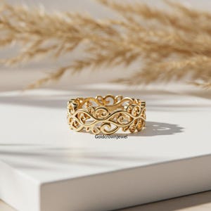 Scroll Work Rings Scroll Work Wedding Ring, Vintage Art Deco Ring, Open Work Antique Ring ...