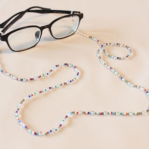 Natürliche Bergkristall Katzenaugen Edelstein Brillenkette mit MIYUKI Perlen, Brillenhalter, Sonnenbrillen Kette, Brillenhalter, Original Design