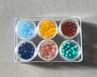Natural Gemstone Mix Gift Box, Crystal Round Beads For Jewelry Making, Six Selections box, Healing Stone Gift, Diy Box, Gift for love