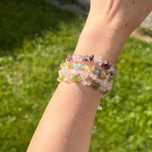 Natural Irregular Crystal Stone handmade beaded bracelet, Gemstone Bracelet, Original Design Bracelet, Protection Bracelet, Gift for love