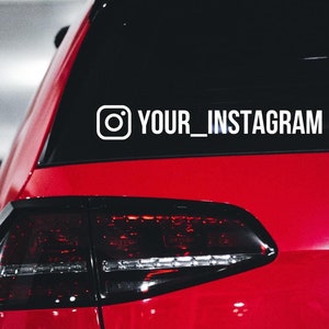 2 x Custom Instagram Car Sticker with Your Personal Handle – Durable Vinyl Decal for Cars