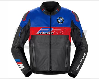 BMW Motorrad S1000RR Motorbike Motorcycle Red and Blue Cowhide Kangaroo Leather Racing Jacket With CE Approved Removable Protections Etsy