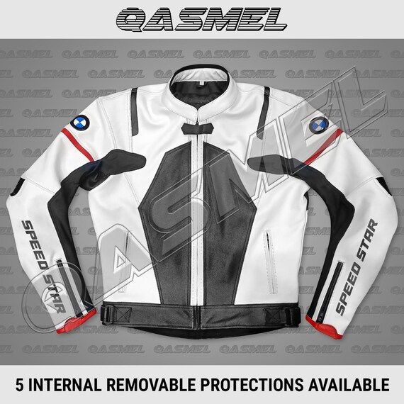 BMW レザー ジャケット 黒/白