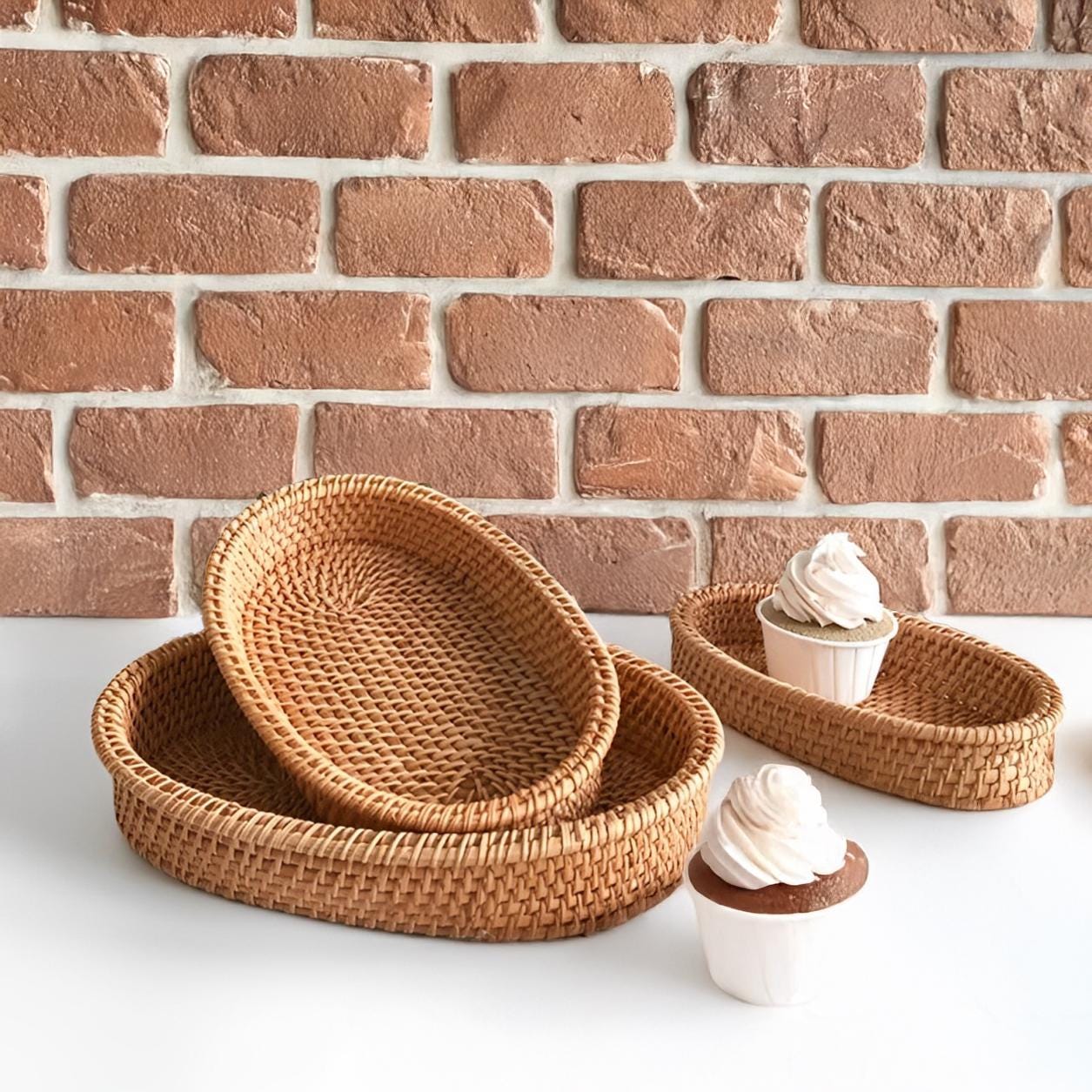 北欧製　籐製楕円形バスケット 北欧製 籐製楕円形バスケット 楽天市場】籐楕円バスケット 籐かご