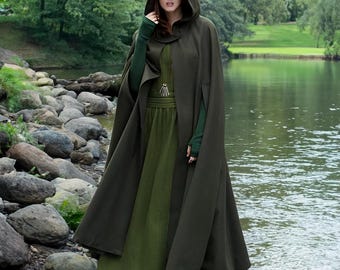 お値下げ Vintage VIVID Long Cape（ロングマント） Autumn Cloak: Womens Long Hooded Coat - Vintage Gothic Cape