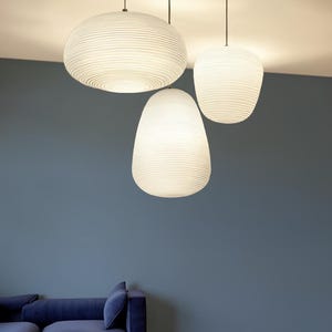 Modern White Glass Cocoon Pendant Light - Minimalist LED Hanging Lamp
