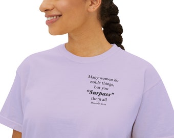 Couleurs confortables/ T-shirt court fête des mères chrétienne pour femmes