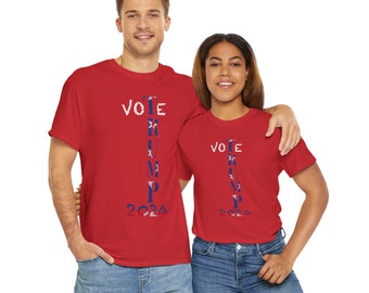 T-shirt Trump 2024 Couple Match / T-shirt républicain unisexe en coton épais Trump