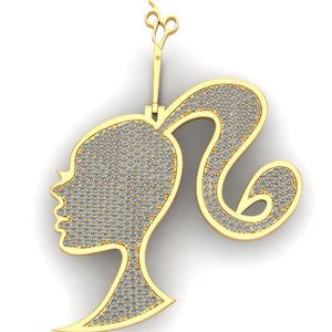 Custom Pendant - Diamond Business Logo Pendant - Can be made with Any Diamond Shapes, Any Size and in Natural or Lab Grown Diamond