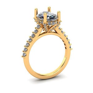 Custom Engagement Ring - Round Diamond Engagement Ring - Can be made with Any Diamond Shapes, Any Size and in Natural or Lab Grown Diamond