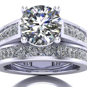 Custom Engagement Ring - Round Diamond Engagement Ring - Can be made with Any Diamond Shapes, Any Size and in Natural or Lab Grown Diamond