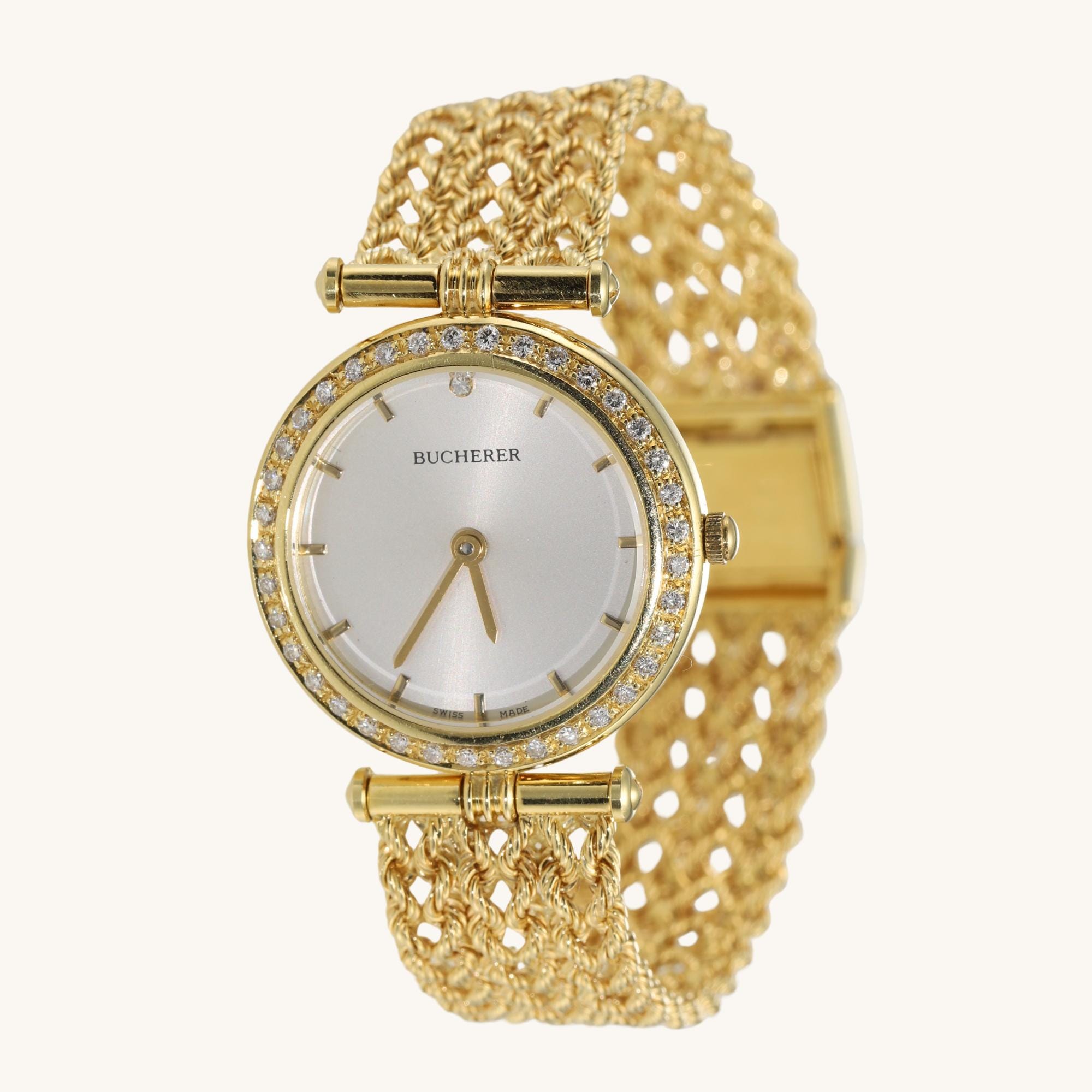 ★ アンティーク 18K BUCHERER ブヘラ レディース 腕時計★不動品 ヴィンテージ ブヘラ レディースウォッチ：18Kゴールドメッキ