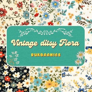 10 Vintage disty flora seamless pattern 12x12 ins
