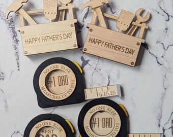 Father's Day Gift Card Holders, Handyman and Tool Themed, Handmade Engraved Wood