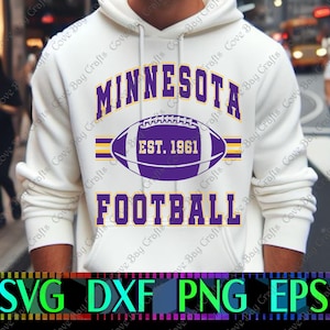 Diseño de fútbol americano de Minnesota en formato SVG, PNG, EPS y DXF. Descarga gratuita, imprimible, vectorial editable, apto para láser, sublimación y corte.