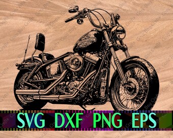 chopper SVG DXF EPS Png Download, Printable, editable Vector, Ready for Laser cut or sublimation | cricut | silhouette | Harley | Design