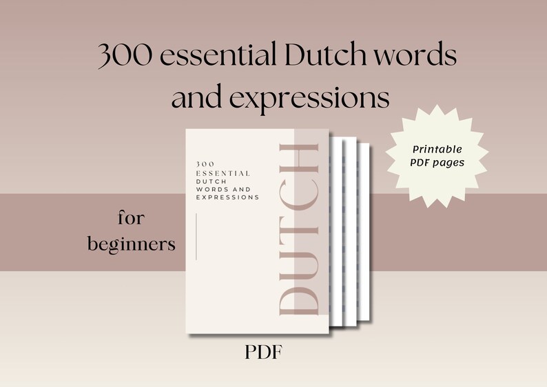 300 BASIC Dutch words for BEGINNER DUTCH learners afbeelding 1