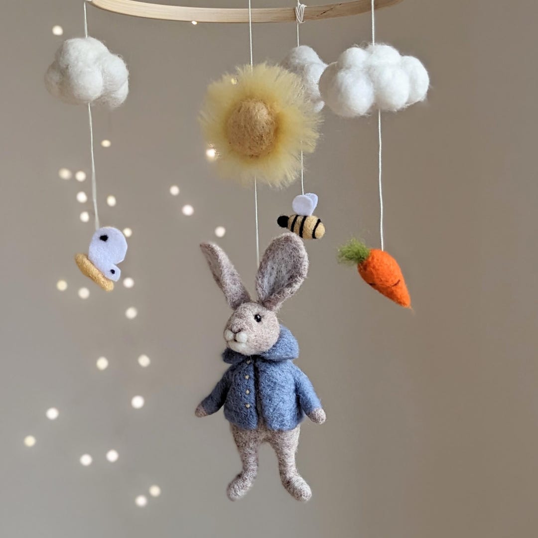 Needlefilter Peter Rabbit Needle Felted Peter Rabbit Baby Mobile, Nursery Decor - Etsy