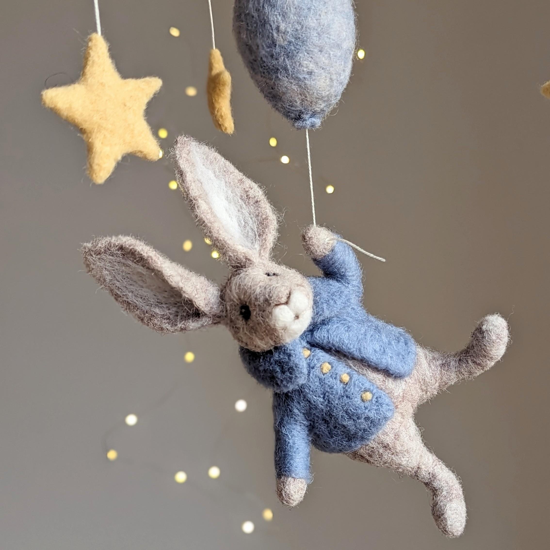 Felt Peter Rabbit Pattern Peter Rabbit Nursery Mobile, Felt Clouds & Stars Baby Shower Gift - Etsy