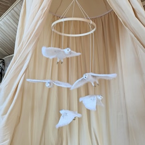 Owls baby mobile, Forest baby mobile, Nursery mobile owl, Neutral baby mobile, Birds crib mobile, Owls nursery theme, Bird nursery mobile