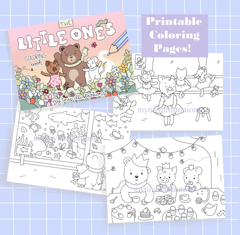 printable COLORING PAGES the little ones by my.tiny.illustrations digital download image 1