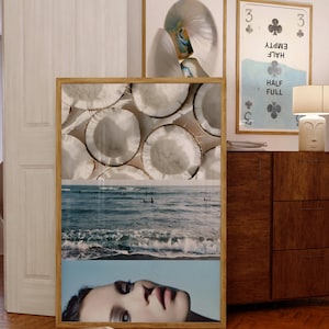3 affiches de photographie d'art d'été, citation d'été, impression de carte d'as, affiche de Kate Moss, art de coquillage, petite-fille côtière, décoration de chambre de plage