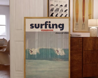 Set 4 Retro Surf Magazine, surfer Summer poster, vintage surfer magazine print, waves print, surf poster, coastal cowgirl, california surf