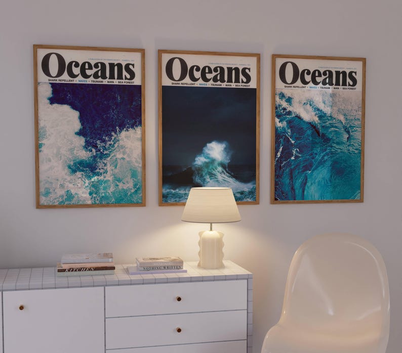 ocean waves poster
surf art print
inspiring surfing scene wall art