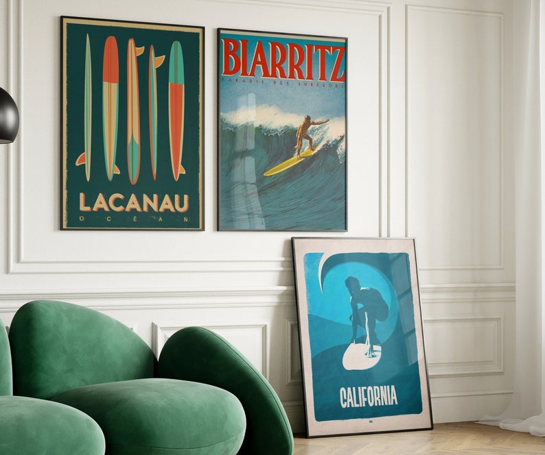 ocean waves poster
surf art print
inspiring surfing scene wall art
biarritz surf poster
california surf poster
lacanau poster
lacanau ocean poster