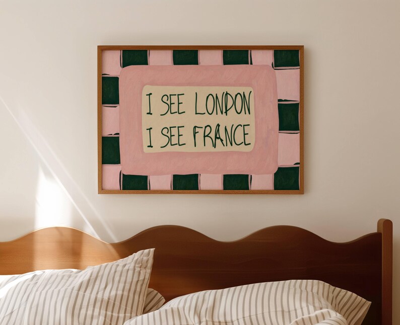 Funny Bathroom Print: I See London I See France, Quirky Retro Decor Digital Download, Horizontal
Vintage "I See London I See France" Print: Green Striped Bathroom Decor
textured checkered pink wall art oil painting
 Cheeky Bathroom Decor | Printable Wall Art
Funny Bathroom Print – I See London I See France Poster – Cheeky Toilet Wall Art for Guest Bathroom or Powder Room Decor
Handwritten Girly Restroom Art, Digital Download