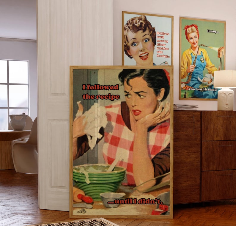 vintage housewife print
retro housewife
retro woman poster
kitchen wall art
kitchen decor
funny kitchen print
humorous kitchen print
cooking poster
bad cook quote
baking poster
happy housewife print
retro housewife print
homorous kitchen print
funny kitchen poster
happy housewife kitchen print
chef poster
cooking print
baking because murder is wrong