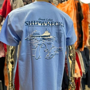 T-shirt med skeppsvrak i de stora sjöarna – sjöhistoria, Edmund Fitzgerald-tröja, JakeWear-tröja