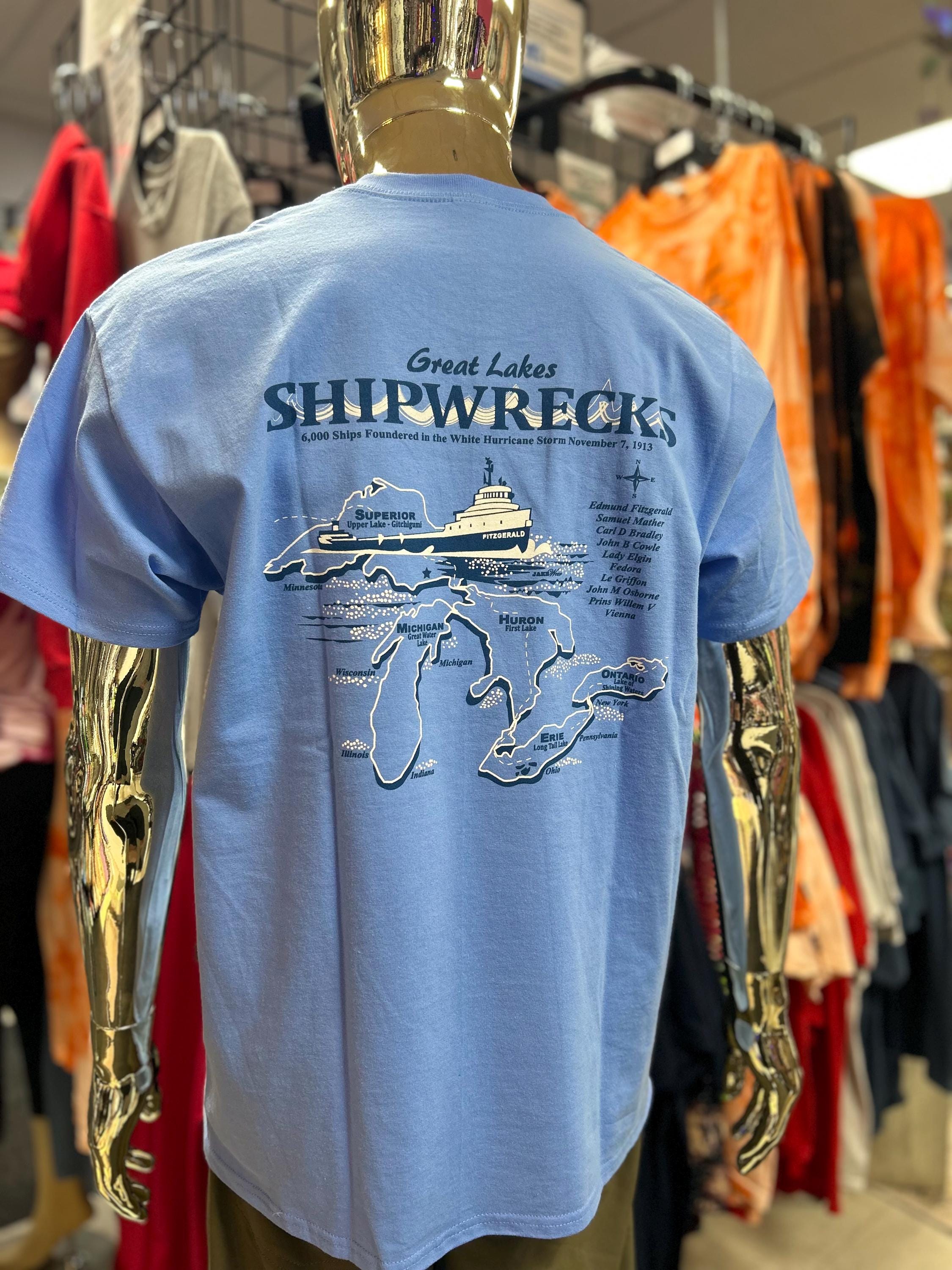 Great Lakes Freighter T Shirt - Edmund Fitzgerald Shipwreck T