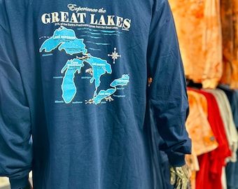 Great Lakes Long Sleeve T Shirt, Lake Life Shirt, JakeWear Shirt, Lake Erie, Lake Michigan, Lake Superior, Lake Huron, Lake Ontario